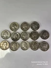 Lot of 13 US Silver Quarters all Denver Mint