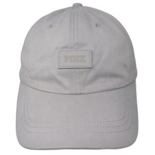 Victoria's Secret PINK Gray Baseball Cap Hat OS Slideback Adjustable Logo Patch