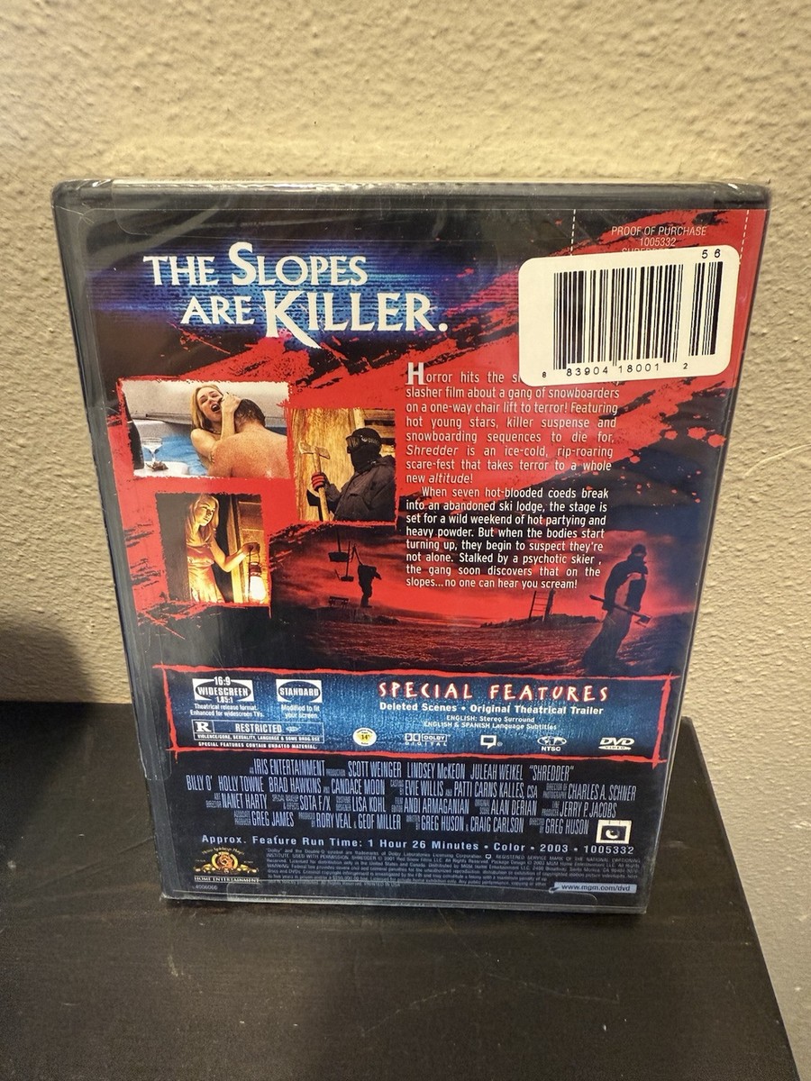 Shredder (DVD, 2003) Snowboarder Slasher Horror Comedy Film Brand