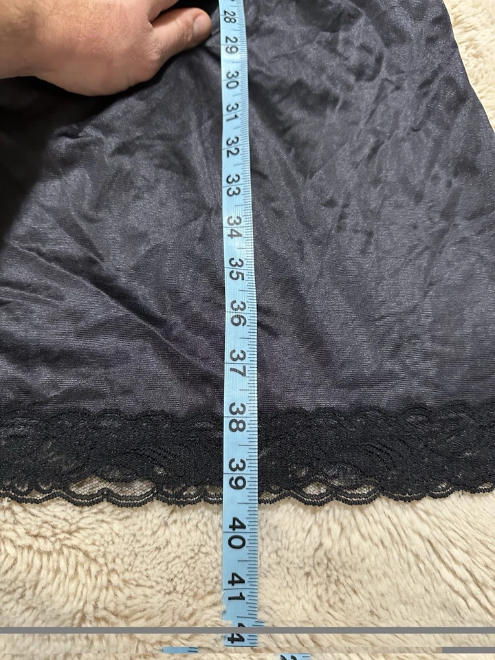 Lencería de encaje negra vintage años 90 Slipperfection Slip para mujer talla 40 hecha en EE. UU. Foto 4 de 4