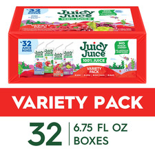 Juicy Juice 100 Juice, Shelf Stable Juice Box Variety Pack, 32 Count, 6.7 fl oz