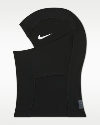 Nike Pro Hyperwarm Hood Black / White Swoosh Logo Balaclava