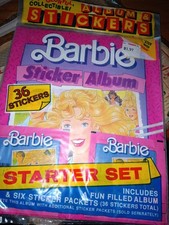 Vintage 1980s Panini Barbie Starter Sticker Set SEALED 6 Sticker Packets ToysRUs
