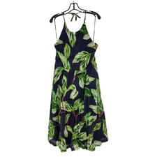 Ann Taylor Amalfi Flare Dress Women Size 14 Multicolor Tropical Print Sleeveless