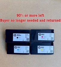 Set 4 HP 952XL 952 Black Cyan Magenta Yellow Ink Cartridges 90 or more left