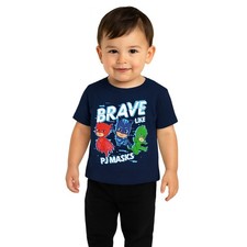 PJ Masks Niños Pequeños 2T Azul Marino Gráfico Camiseta Valiente Como PJ Máscaras Camisa Manga Corta