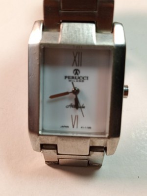 Perucci Milano  Silver-Tone Watch With Stainless Steel Band Working Properly