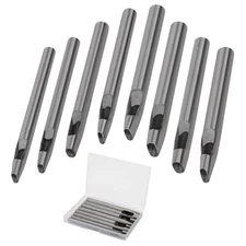 8 Size Oval Hole Punch for Leather 2mm-5mm, Boyistar Craft Silver 