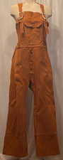 PVNGS Heavy Genuine Suede Leather Bib Overalls Welding Construction Brown M px 