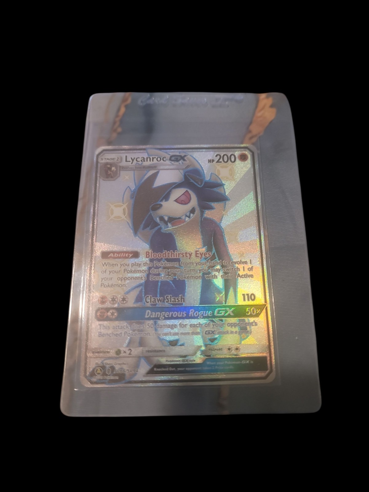 Pokemon Card - Lycanroc GX Hidden Fates Shiny Vault SV66/SV94 SM Shiny Holo Rare
