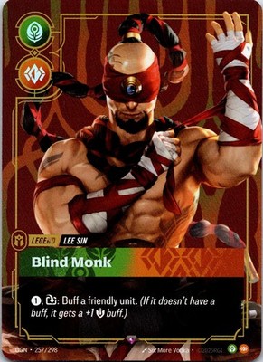 Lee Sin - Blind Monk Holo Foil  Rare Origins 257/298 Near Mint Riftbound