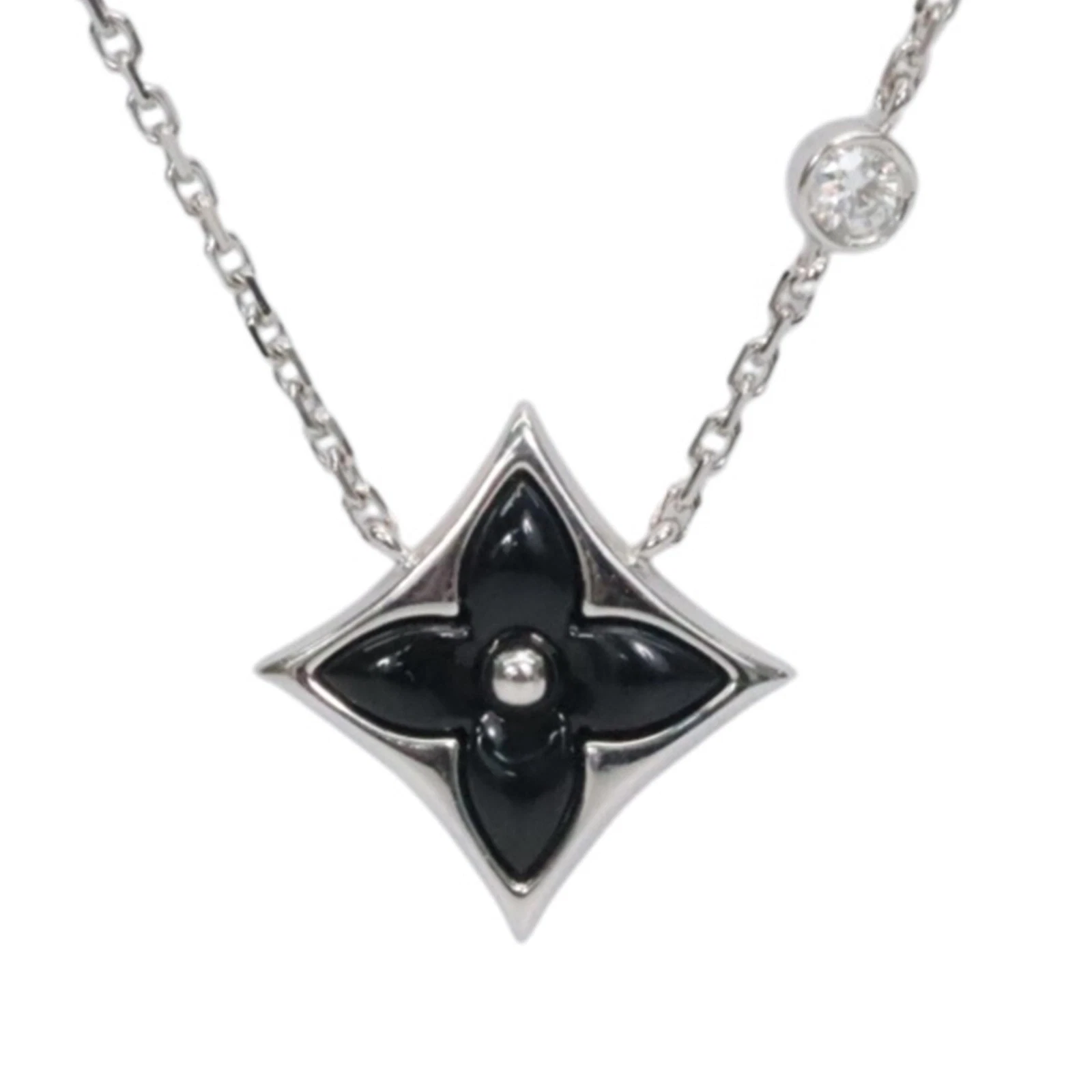 LOUIS VUITTON（LV） Collana Louis Vuitton Pendente Stella Fiore Onice 1P Diamante 750WG