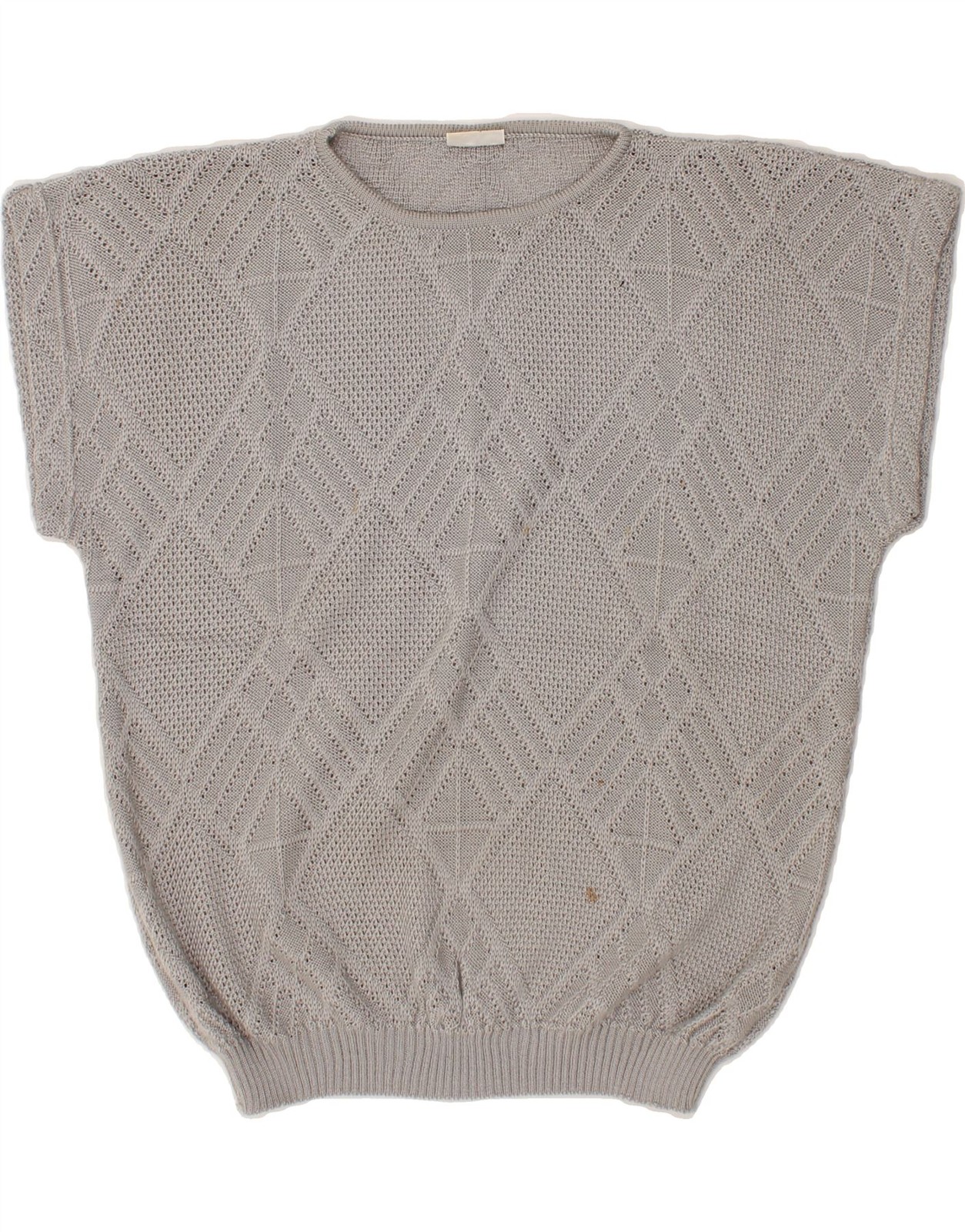 LINEA DONNA Womens Short Sleeve Boat Neck Jumper Sweater UK 14 Large Grey BG07