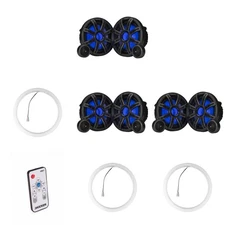 Kicker ( 3 Pair ) 51MSS84 8" Component LED Premium Marine Speakers & 47KLSR8 ...