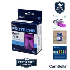 Protechs Quiet Time Foam Ear Plugs, NRR 33, 10 Pair, Purple | Reusable Foam E...