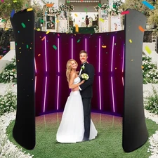10'W x 8'H 360 Photo Booth Backdrop Frame LED Enclosure for Weddings Event Party