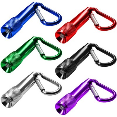 Micro Taschenlampe und Karabiner (gemischte Packung mit zufälligen 6 Farben)