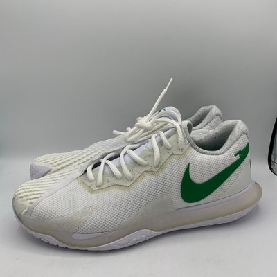 Nike Court Zoom Vapor Cage 4 Rafa Tennis Shoes Mens SIze 11 White Kelly Green