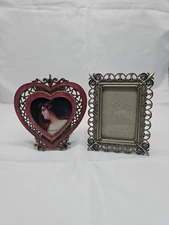 2 Ornate Small Metal Picture Frames