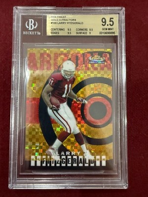 Larry Fitzgerald 2004 Topps Finest Gold Xfractor Rookie Card 90/150 BGS 9.5 Gem