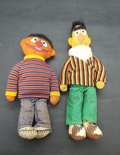 KnickerBocker Sesame Street Ernie and Bert Plush Figures Vintage