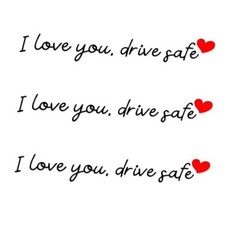 3pcs I Love You Driving Safe Mirror Sticker, Vinyl Car Decals Rear View Mirror