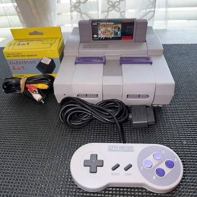 Super Nintendo SNES Console Bundle Clean! Mario All Stars Bundle