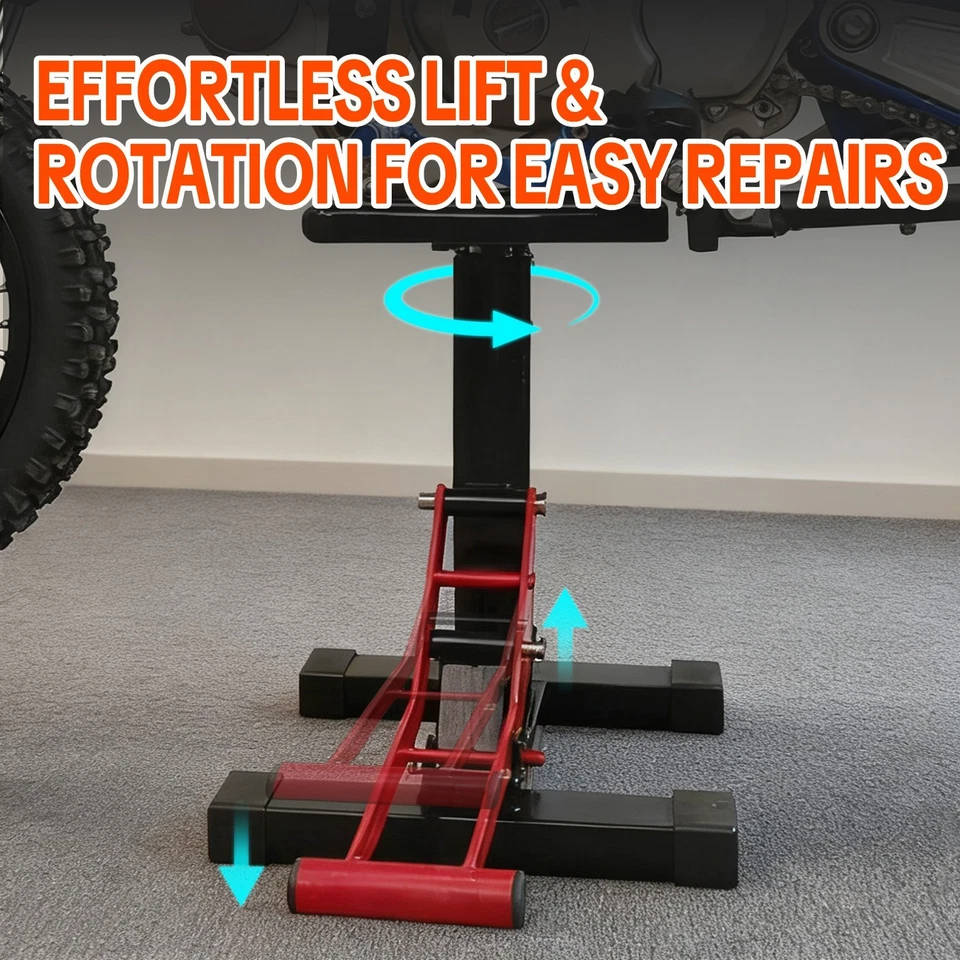 SYX MOTO Motorcycle Lift Stand 440lbs Capacity 360° Rotating Repair Maintenance - Image 3 of 4