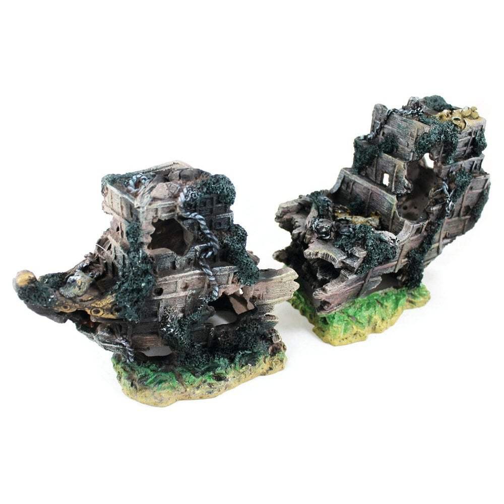 Aqua One Aquarium Fish Tank Shipwreck - Medium Ornament Decor