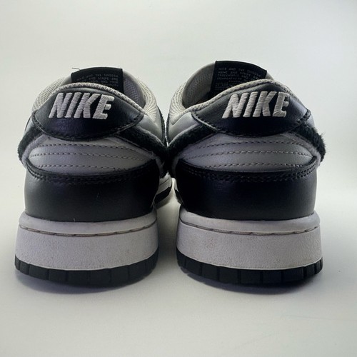 Scarpe Nike Dunk basse retrò ciniglia swoosh nere grigie pelle nebbia da uomo taglia 10 - Foto 5 di 12