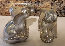 Lenox Shaker Set Pewter Kirk Stieff Elephants Trunk Up Salt & Pepper