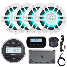 JBL PRV175 Receiver, Remote, 4 6.5" LED Speakers, Amp, Asscessories