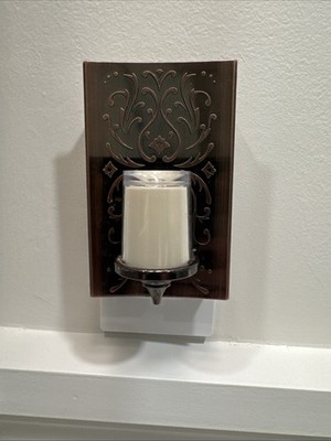 Cute Brass Look Led Flickering Candle Nightlight