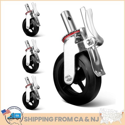 6 inch Scaffolding Wheel 4pcs Heavy Duty Stem Scaffold Caster for Shelves 4400lb