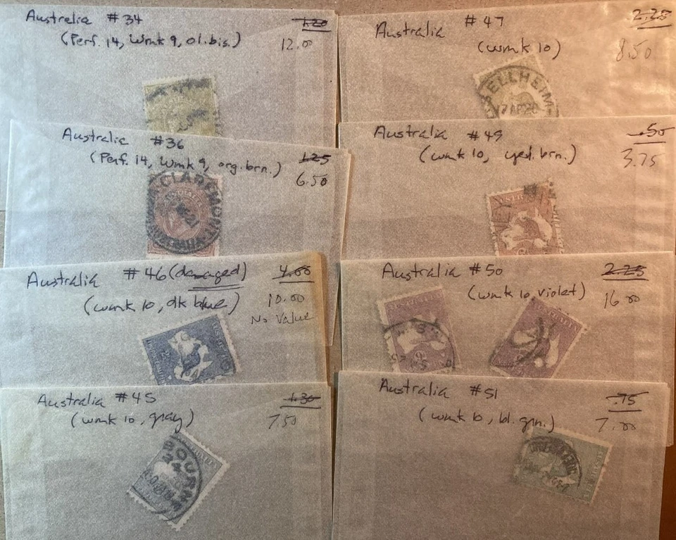 Lote Australia principios del siglo XX, $500 Cat. Valor, 135 estampillas (73 diferentes) Foto 2 de 4