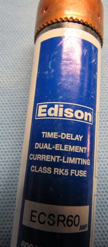 New Lot of 13 Edison ECSR60 60A Fuse ECS-R-60 Dual Element, Class RK5, 600 Volt - Picture 2 of 12
