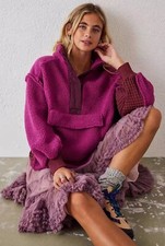 NWT BDG FOR URBAN OUTFITTERS WOMEN'S KAS SHERPA PIECED SWEATSHIRT PULLOVER XS