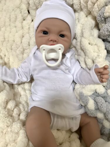 18” Full Body Silicone Reborn Baby Boy Pacifier Doll 5 lbs Floppy Soft Squishy - Picture 5 of 15