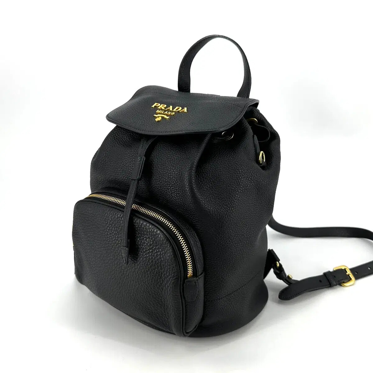 Prada Vitello Dino gold backpack 1bz035 | eBay