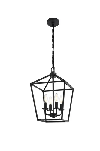 Living District Gage 12" Lantern Pendant In Black - Picture 7 of 8