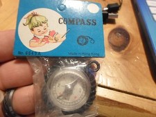 DIME STORE JTIRE COMPASS - 1960'S - HONG KONG - NOS 6649A