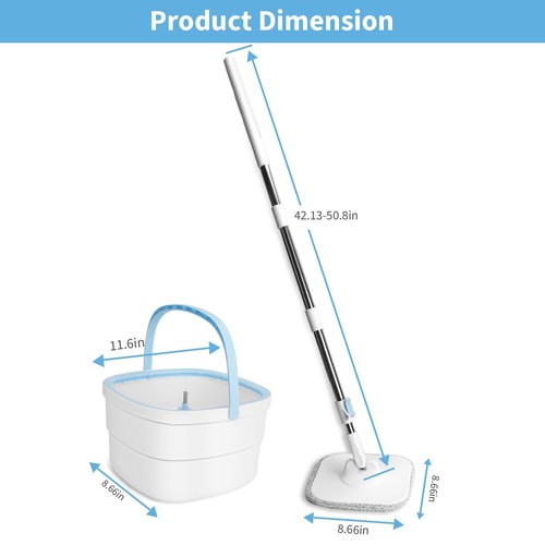 Microfiber Spin Mop & Bucket Floor Cleaning System Clean & Dirty Water Separate - Picture 19 of 22