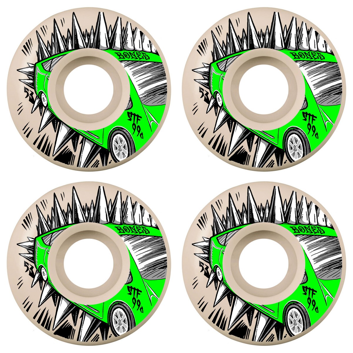 スケートボード BONES STF 99A  53mm V2 LOCKS JUDAS PRIUS Bones Skateboard Wheels 53mm Judas Prius V2 Locks STF 99A