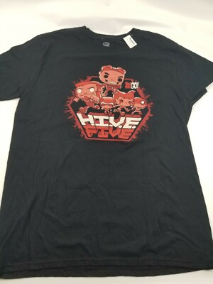 Teen Titans Mens T-shirt Sz M Hive Five Funko Pop Tees Black