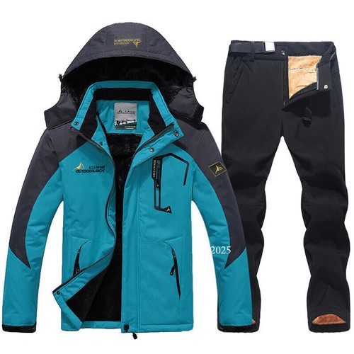 Winter Ski Suit for Men Waterproof Keep Warm Snow Fleece Jacket Pants Windproof - Picture 9 of 41
