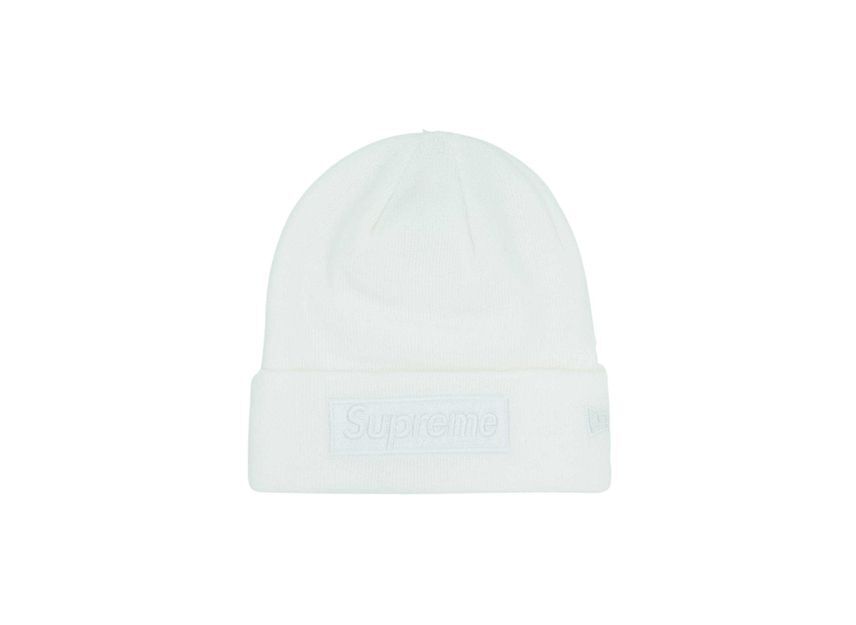 Supreme New Era Box Logo Beanie White (23FW) | eBay