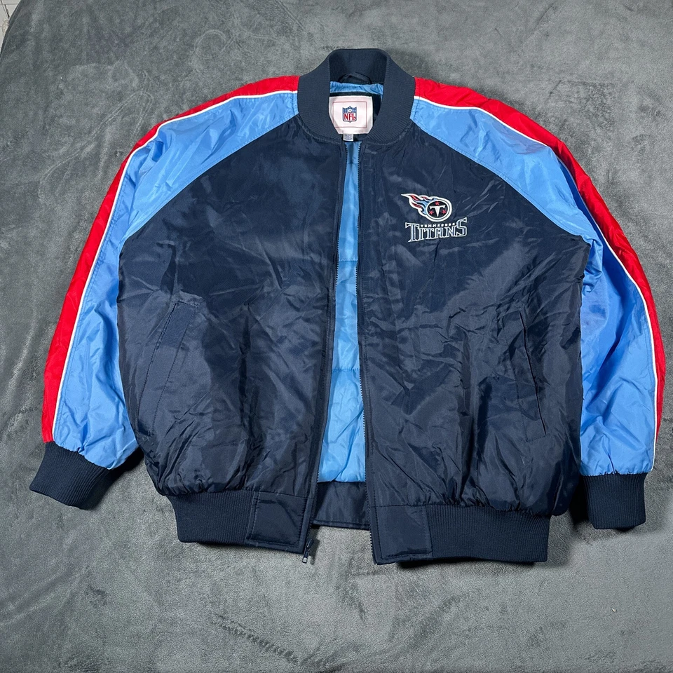 Vintage Tennessee Titans Jacket Mens Extra Large Blue Colorblock G-III G3 Bomber - Image 2 of 4