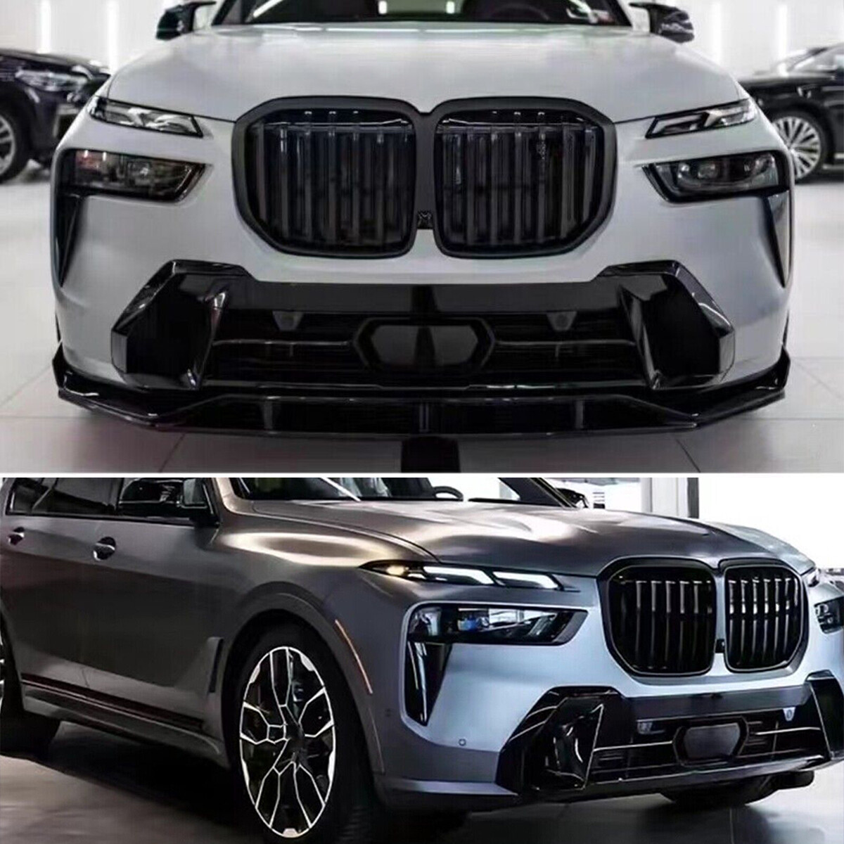 GLOSS BLACK FRONT BUMPER KIDNEY GRILL GRILLS FOR 2023 BMW X7 G07 LCI BODYKIT UK