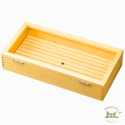 Yamako Sushi Neta Box lange Ausführung mit Ösenplatte & Acryldeckel - 60x30x1...