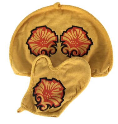 Vintage Dri-Glo Tea Cosy Pot Cover (Large) and Oven Glove Set Retro Flower Power